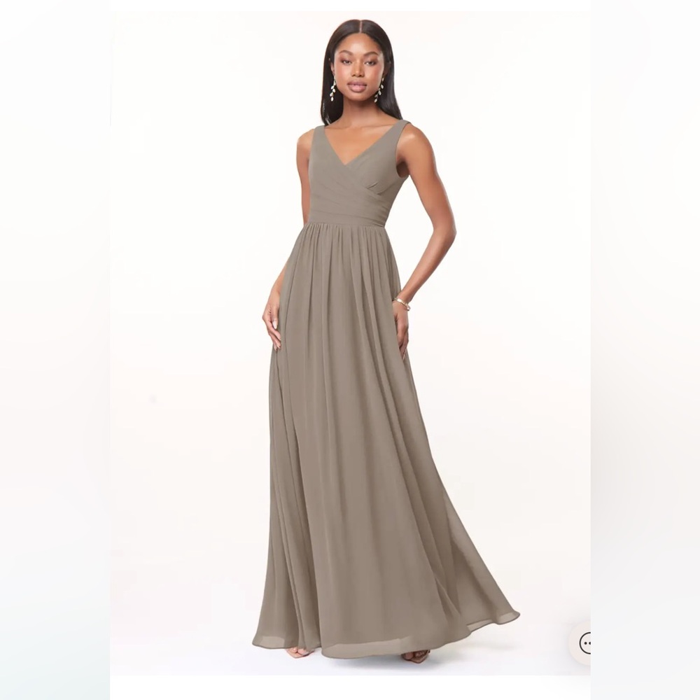 Azazie bridesmaid dress taupe size 8